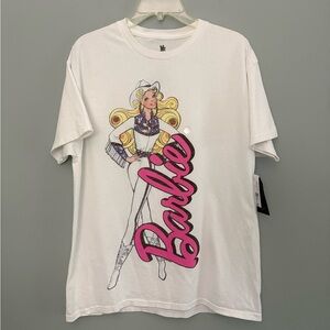 Junk Food Clothing Barbie Cowgirl White Graphic T-Shirt Size M